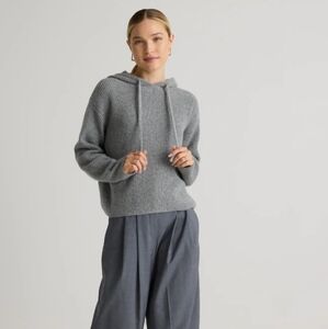 Quince Mongolian cashmere fisherman pullover hoodie xlarge nwt